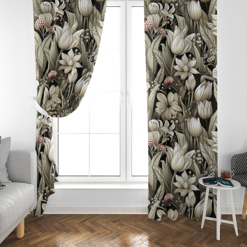 Jacquiline Room Darkening Curtain, 40" W x 82" L