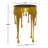 Cole and Grey Aluminum Metal Drip Abstract Gold Side End Accent Table with Melting-Designed Legs and Black Glass Top-1701459343