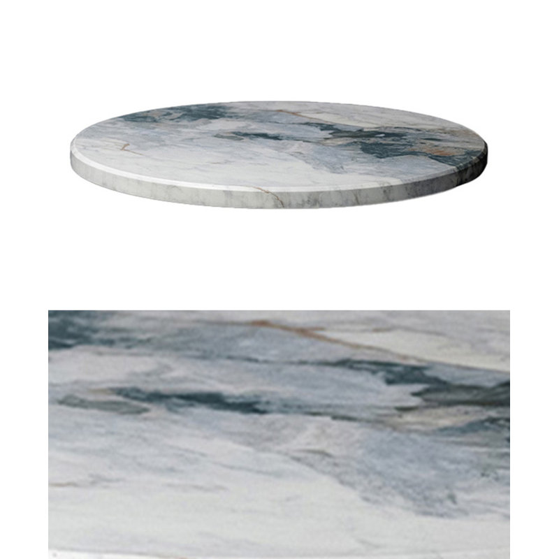 Round Outdoor Powdercoated Wood Table Top, H 1,125 po x L 30 po x l 30 po, Marbre Terra