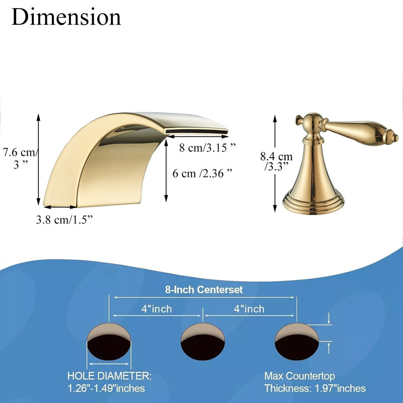 Robinet de salle de bain à finition dorée à DEL Mosson