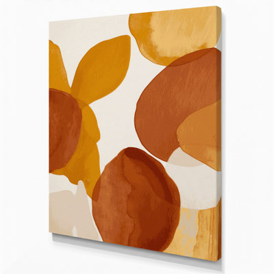 Abstrait aquarelle 91, art mural sur toile brune
