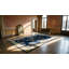 Hand Knotted Wool Area Rug in Blue