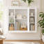Armoire à pharmacie murale de 89 cm (35 po) avec miroir et 5 tablettes ouvertes, blanche-1365582521