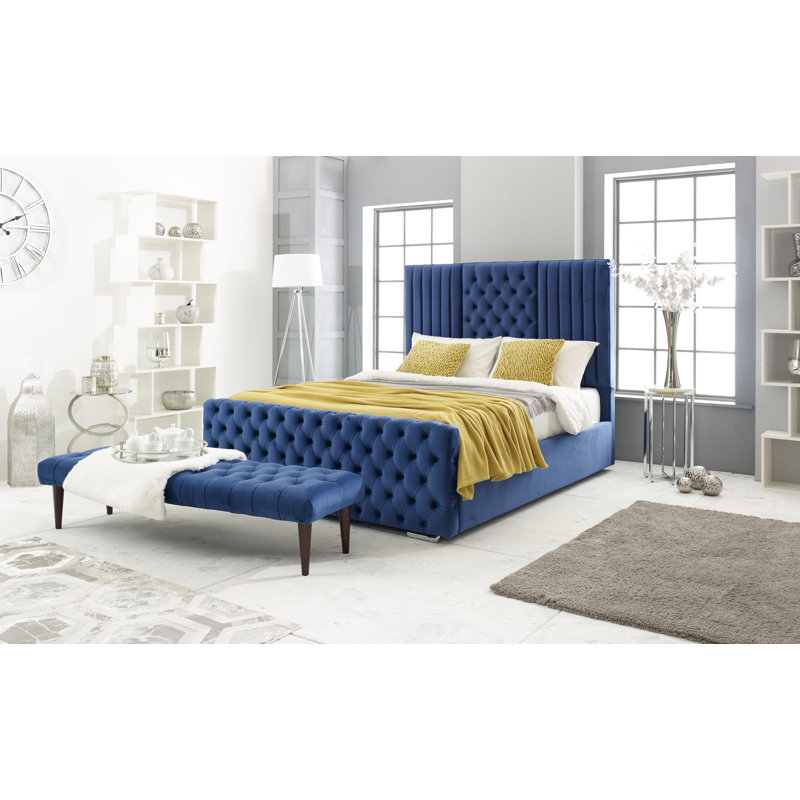 Izidora Upholstered Bed, Single (3'), Blue