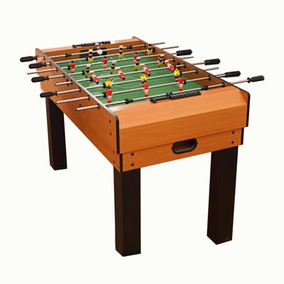 Brown + Black Rectangular Manufactured Wood + Stainless Steel Foosball Tables