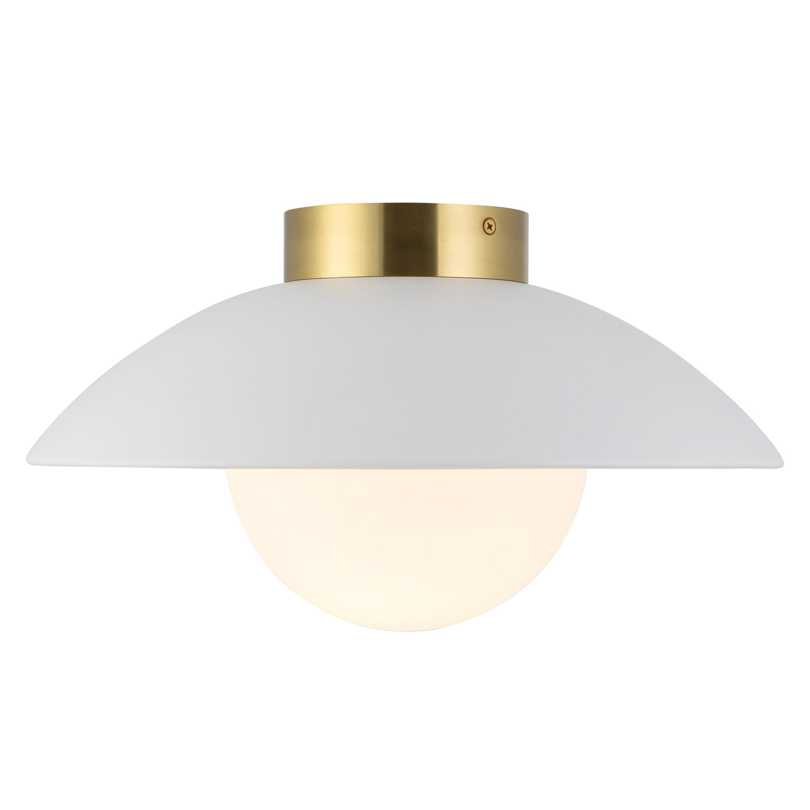 Mire 15-in Semi-Flush Mount with Opal Glass, White/Opal Glass