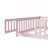 Full Size Floor Bed With Fence And Door,Rubber Wood Floor Bed With Safety Guardrails,Pink-1919625933-1919625932