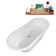 67" Streamline Soaking Matte White Freestanding Tub and Tray With Internal Drain