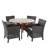 Pilcher 4 - Person Acacia Wicker Patio Dining Set with Round Table