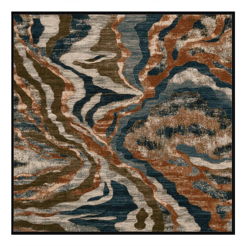 Tapis brun lavable à la machine, Carré 3 pi
