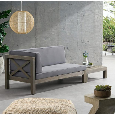 BANC D'ANGLE EN X AVEC TABLE BASSE
