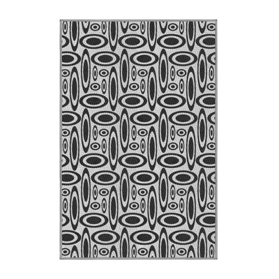Tapis noir/blanc à motifs