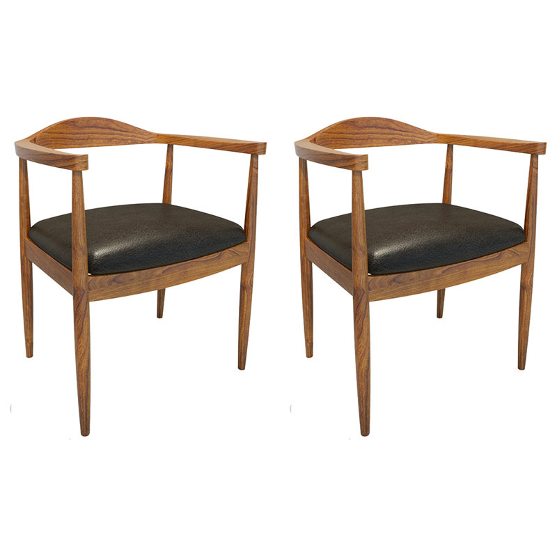 Dining chair home solid wood cream wind