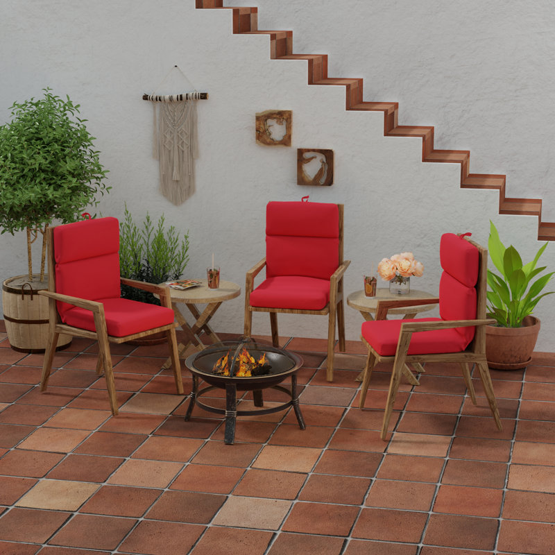 22" x 44" Outdoor Chair Cushion with Ties and Loop, Swain Str White Sand