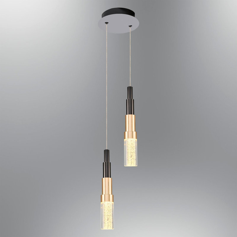 Cassen Elegant Chandelier with Opal Glass Cap, 11.8 inches Diameter, 47.2 inches Height | Durable Metal Body, 1 x 10W LED Socket, 3000K Brightness (1000 Lm) | Stylish Platinum, Black & Gold Design for Modern Spaces
