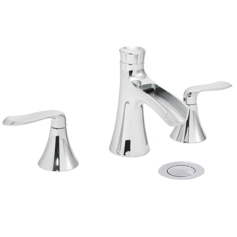 Widespread 2-handle Bathroom Faucet with Drain Assembly, Chrome