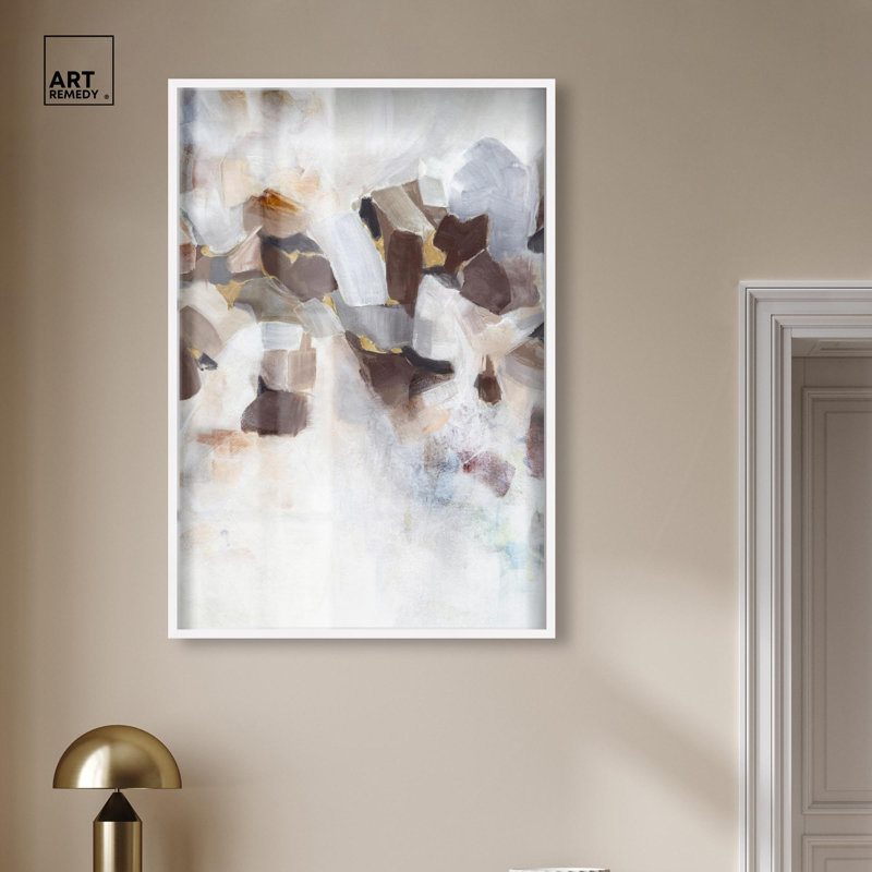 «Neutral Bliss Shadowbox» par Art Remedy, H 46 po x l 31 po, Blanc