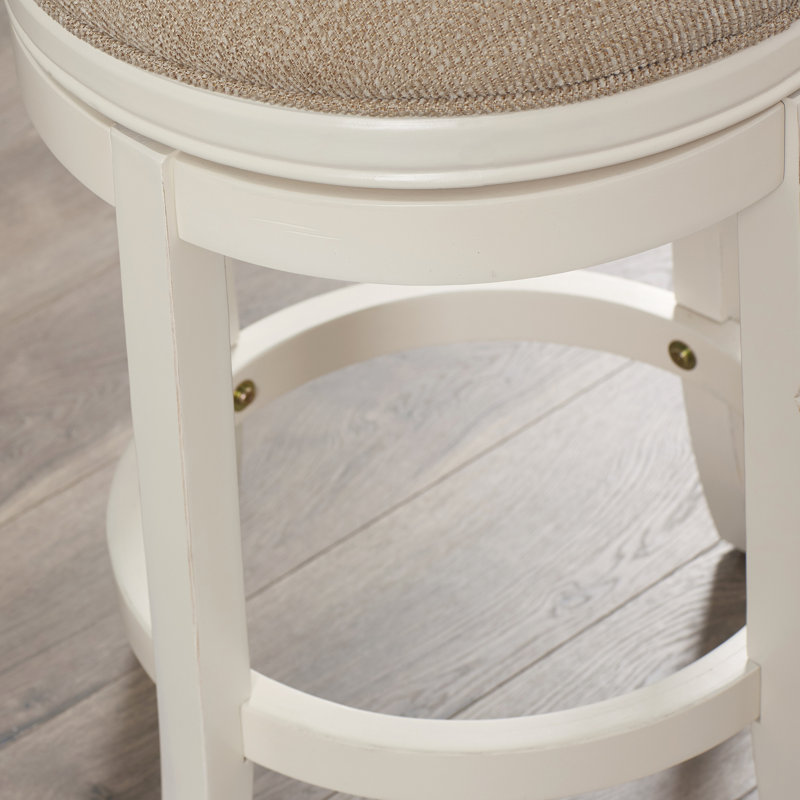 Katherine Swivel Bar Stool, Counter Stool (26" Seat Height), Beige Polyester