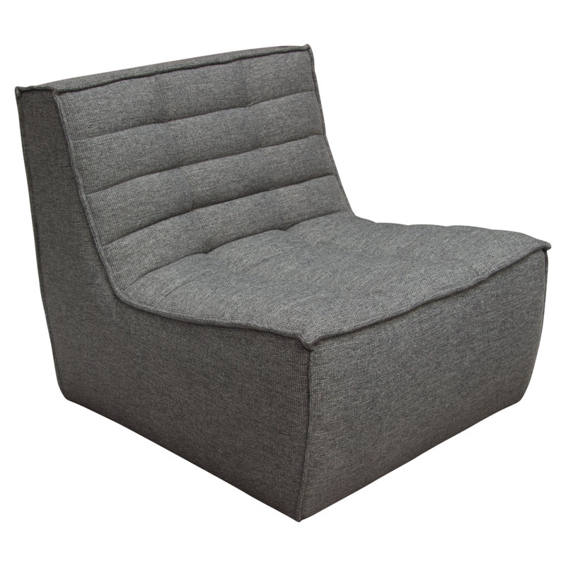 Chaise sans accoudoirs Marshall en tissu gris