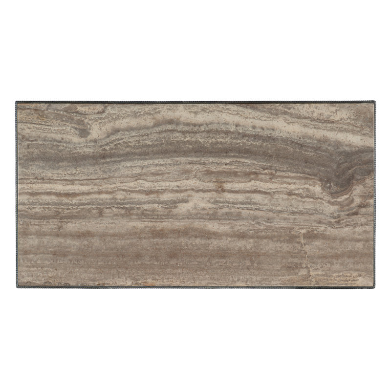 Gray Stone Top Rectangular Metal Coffee Table