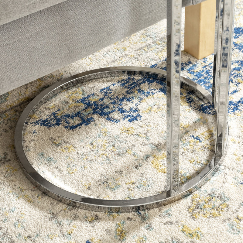 Table de bout en verre Sanath, Chrome