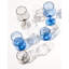 Debroa Angle Collection 12 Pieces Acrylic Wine Glass Set (Blue / Clear/ Grey Color) - Includes 2 Sizes