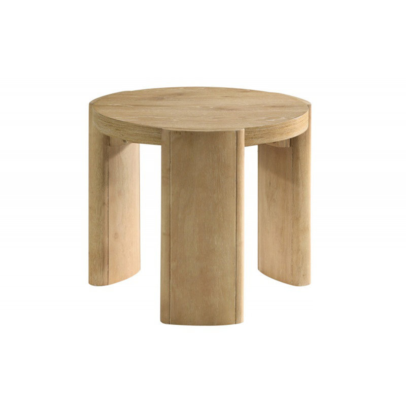 Table de bout ronde en bois de grève 21 pouces Kepler