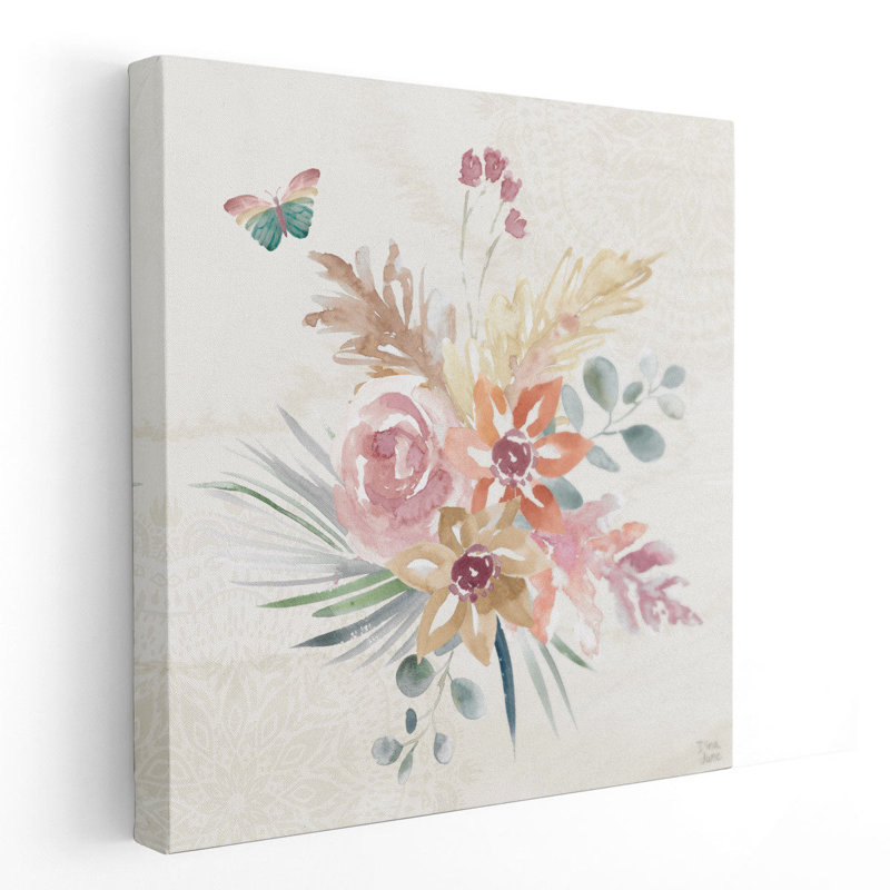 «Boho Garden II», reproduction d'art sur toile, H 12 po x l 12 po