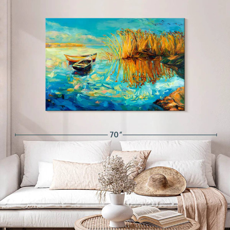Mehar Boat On Water, 32" H x 48" W