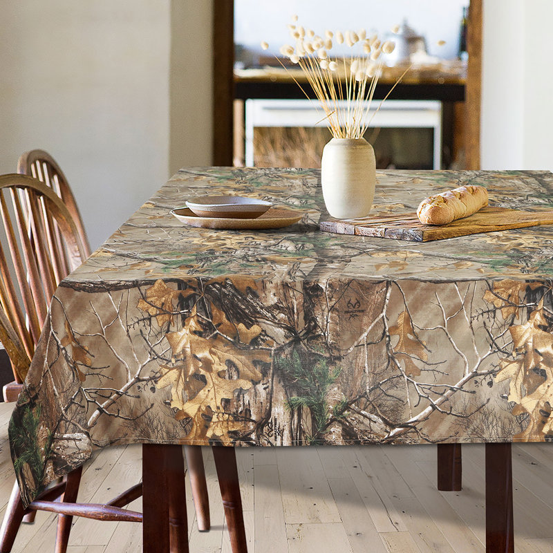 Realtree Xtra Camo Tablecloths for Outdoor Events and Hunting Parties Polycotton Fabric 60"x84"