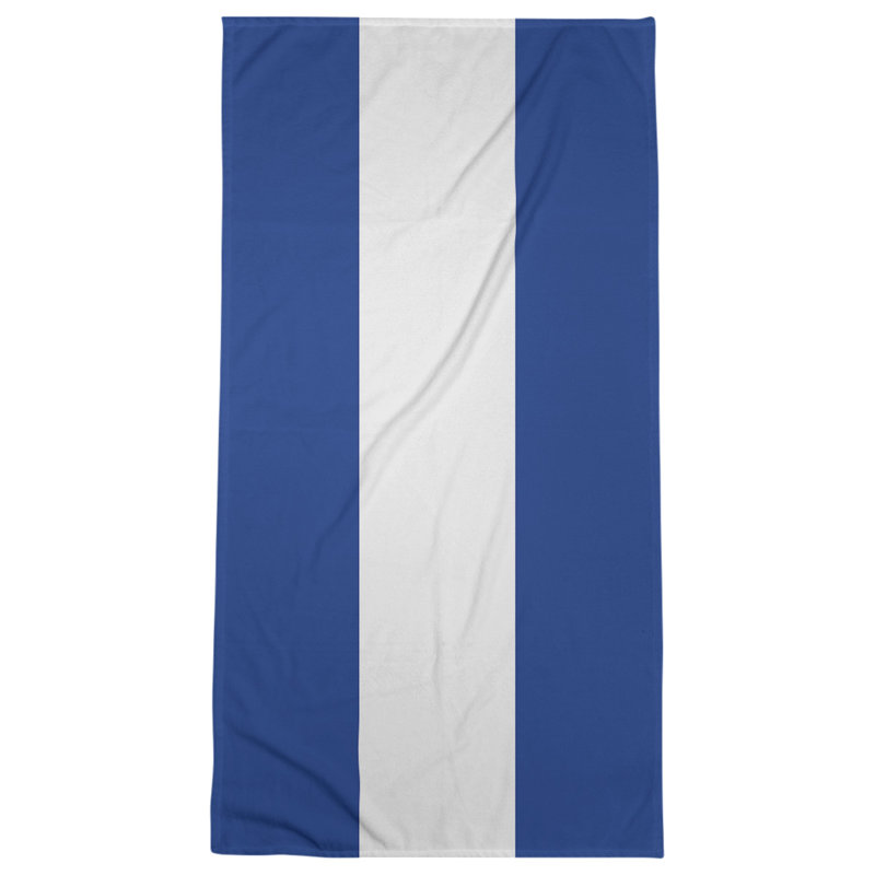Lightweight Bath Towel, Blue/White/Blue, Polyester/Cotton