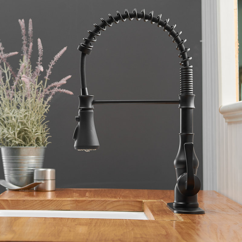 VIBRANTBATH Kitchen Faucet, Matte Black