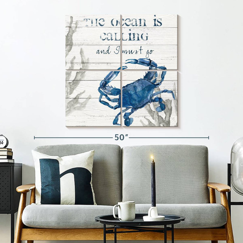 Aletra L'océan appelle le crabe, H 32 po x l 32 po