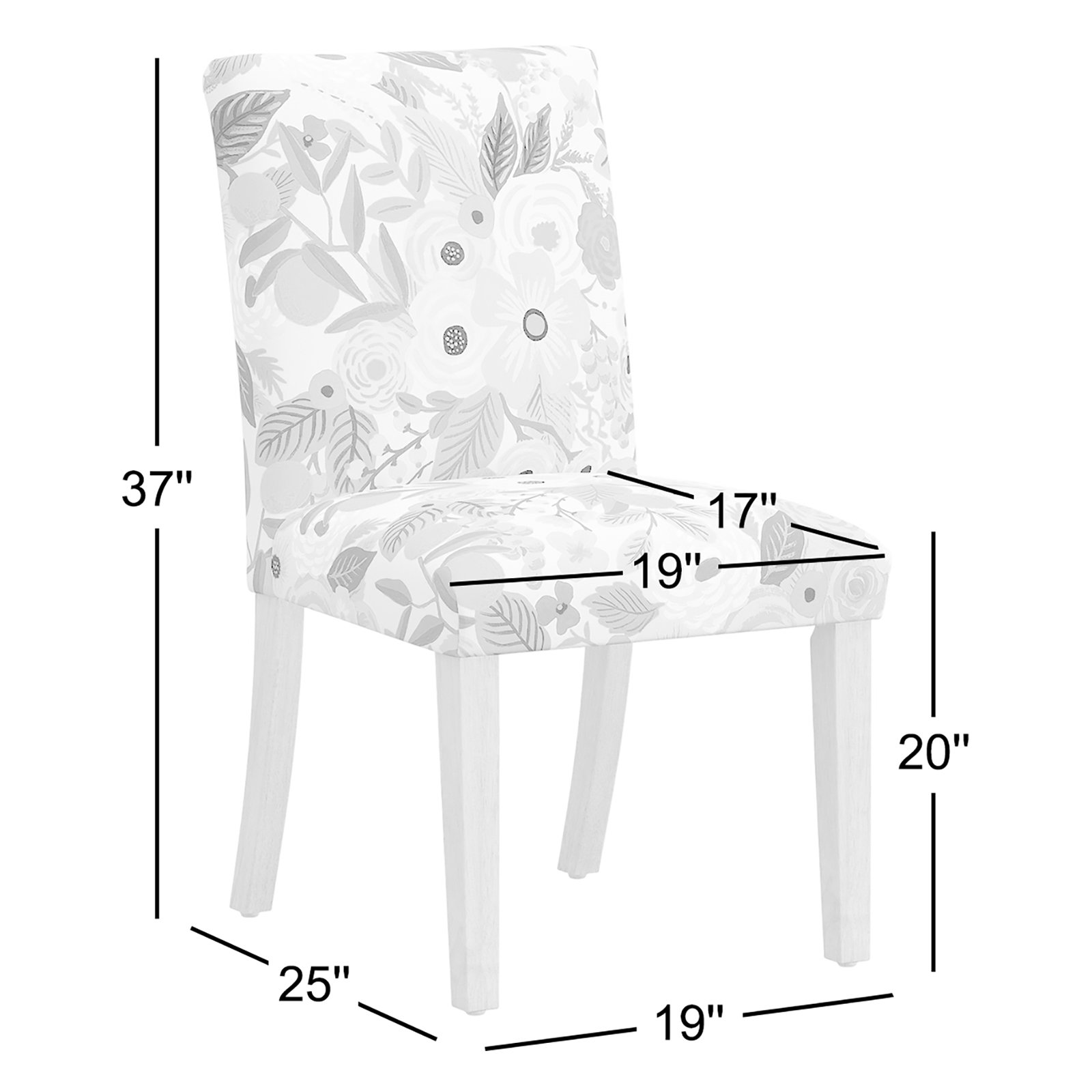 Rifle Paper Co. x Cloth & Company Lorraine Dining Chair, Ditsy Dahlia Red