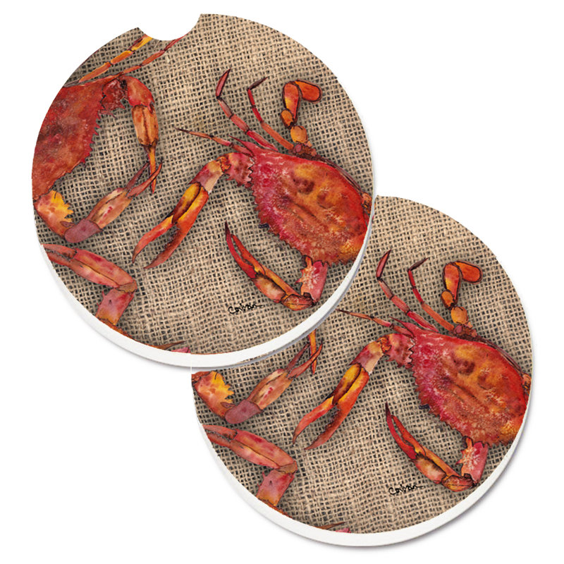 Ceramic Round 2 Piece Car Coaster Set