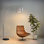 Lampe sur pied arquée Glam de 94 po Marilyn - Chrome poli avec abat-jour en cristal Mylar et base en marbre massif, lampe de plancher moderne pour les salons