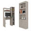 Ensemble de bureau 2 pièces, bureau Aramis avec bibliothèque Dozza, gris clair