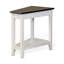 Table de chevet Orso, tablette, plateau brun en angle de 24 pouces, acajou blanc