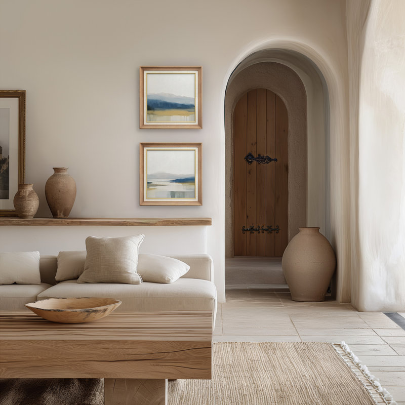 Tranquil Lake Vistas, H 26 po x l 26 po, Natural Gallery Frame