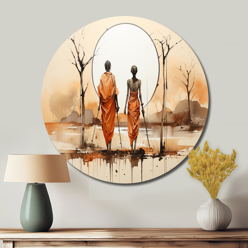 Art africain en métal Bushmen du Kalahari II, H 16 po x l 16 po