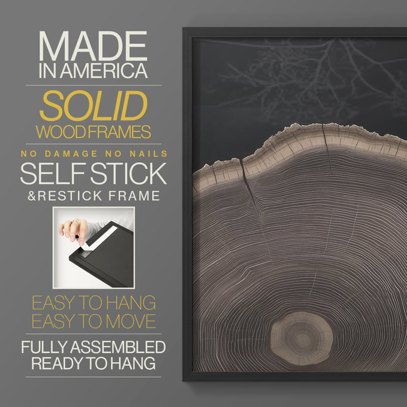 Abstract CCXXXIV Framed Print - Ready To Hang - Made in USA, Black, 10" H x 8" W