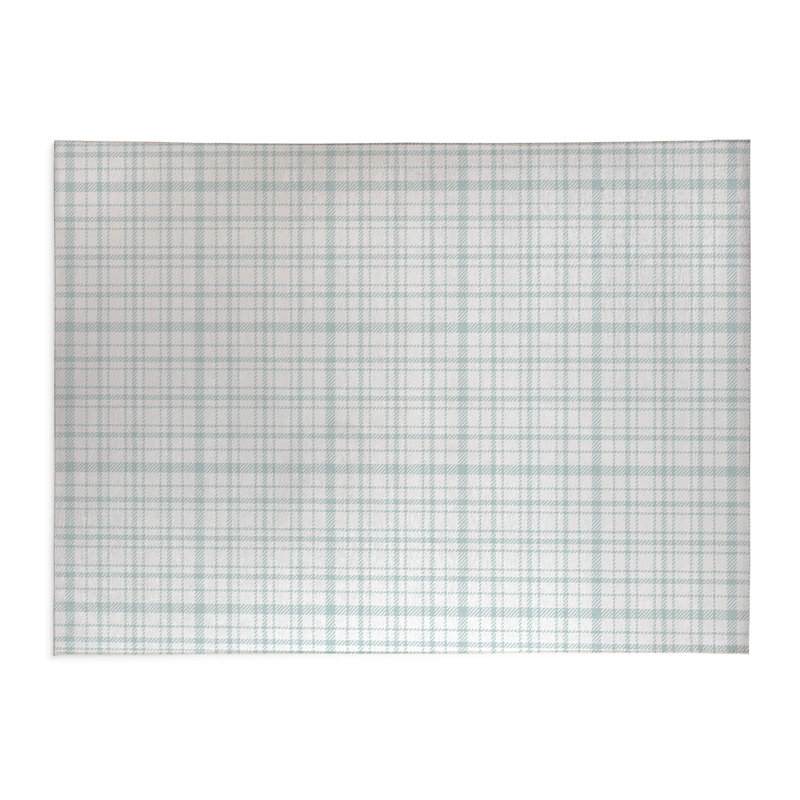 Liz Plaid Kids Play Mat, Slate Blue, Rectangle 2' x 3'