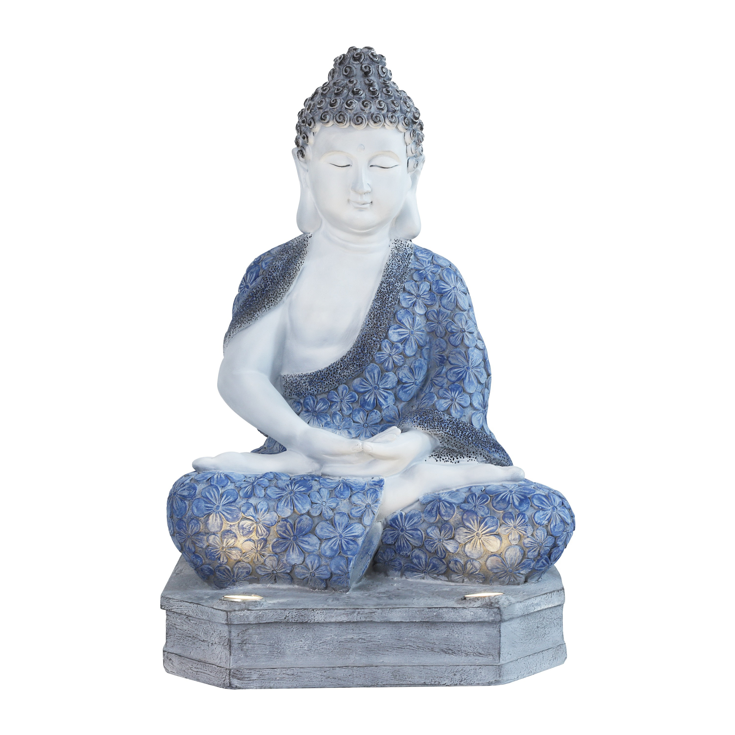 Bungalow Rose Solar Outdoor Meditating Buddha Statue Sitting Garden ...