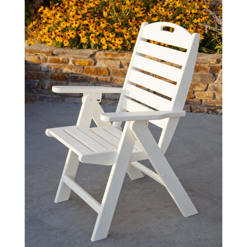 POLYWOOD Nautical 4 - Person Patio Dining Set with Square Table, 37", White