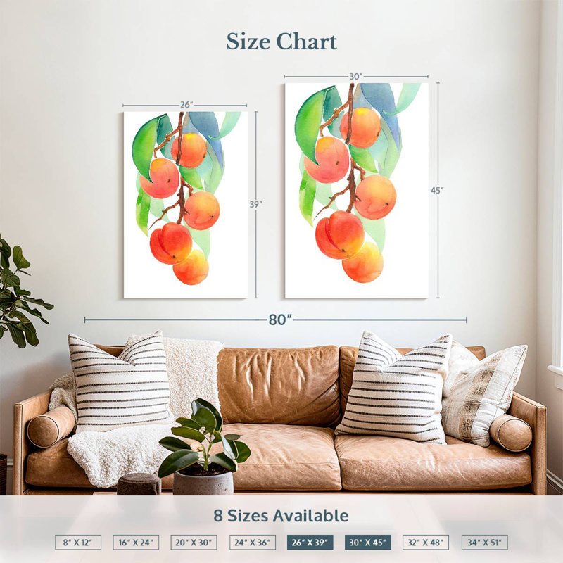 Yarlin Branch Of Peaches, 39" H x 26" W