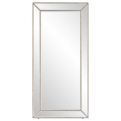 Titus Rectangle Solid Wood Beveled Freestanding Mirror