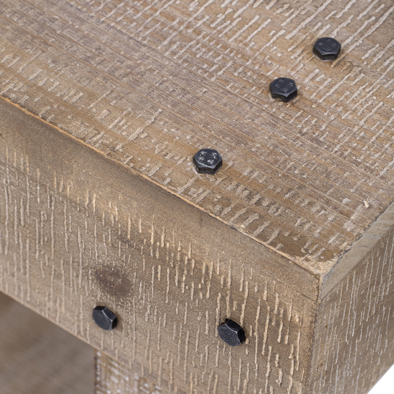 Table d'entrée 62,9 "Vintage - Bois de sapin massif avec grain naturel, Brun, Bois naturel, Bois naturel