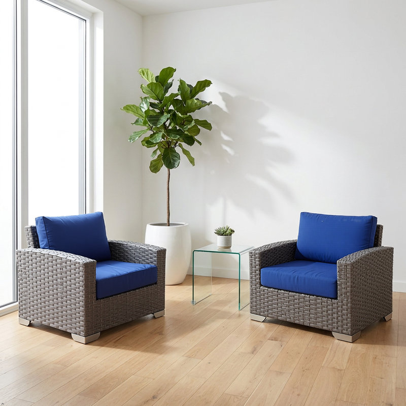 Chaise avec coussin (1 boîte), Marine