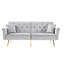 Grey Velvet With Spacious Seat And Nailhead Accents Bed Easy Upholstery Comfortable Back
