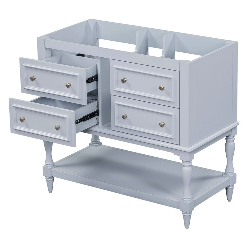 Ensemble de meuble-lavabo autoportant sans lavabo pour salle de bain, Bleu